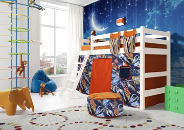 Кровать-чердак в детскую Соня, Вариант 6 Белый в Оренбурге