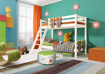 Детская 2-этажная кровать Соня, Вариант 10 Белый в Оренбурге