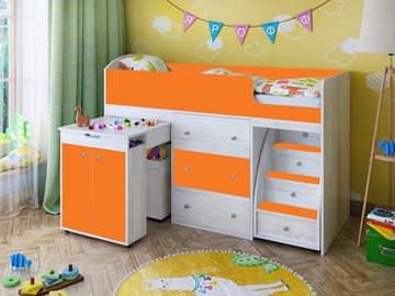 Детская кровать-шкаф Малыш 1600, корпус Винтерберг, фасад Оранжевый в Бузулуке