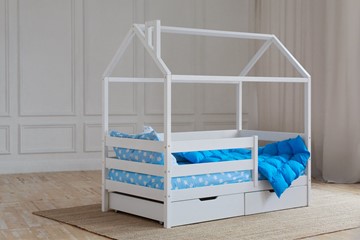 Детская кровать для мальчика Домик с ящиками, цвет белый в Бузулуке