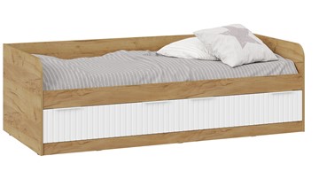Кровать односпальная детская Хилтон Тип 1 900 (Дуб Крафт Золотой/Белый матовый) в Бузулуке