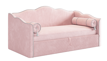 Детская кровать с подъемным механизмом Лея (Софа) 90х200 (нежно-розовый (велюр)/галька (велюр)) в Бузулуке