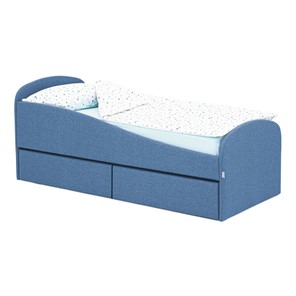 Мягкая кровать с ящиками Letmo 190х80 джинс (рогожка) в Бузулуке