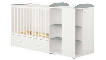 Кровать-трансформер детская с комодом POLINI Kids Ameli 800 Белый / Серый, серия AMELI в Орске