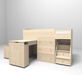 Детская кровать-шкаф Малыш 1600, корпус Дуб, фасад Дуб в Орске