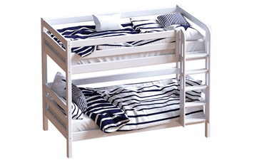 Детская 2-х ярусная кровать Мебельград Авалон, восковая эмаль с прямой лестницей в Орске