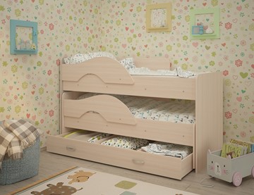 Детская кровать для мальчика Радуга 1.6 с ящиком, цвет Млечный дуб в Бузулуке