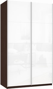 Шкаф двухдверный Прайм (Белое стекло/Белое стекло) 1200x570x2300, венге в Бузулуке