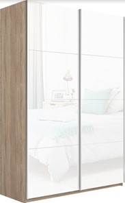 Шкаф 2-дверный Прайм (Белое стекло/Белое стекло) 1600x570x2300, дуб сонома в Бузулуке