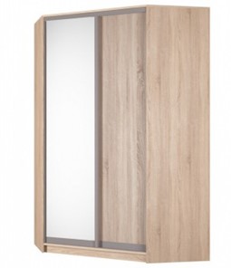 Угловой шкаф Аларти (YA-230х1400(602) (4) Вар. 1; двери D5+D6), с зеркалом в Бузулуке