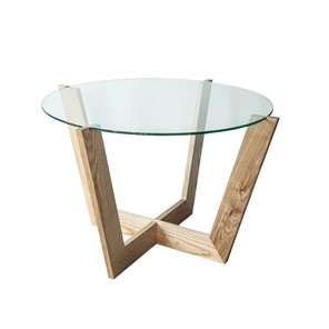 Стеклянный столик в зал Оникс-10, Натуральный массив/Прозрачное стекло в Орске