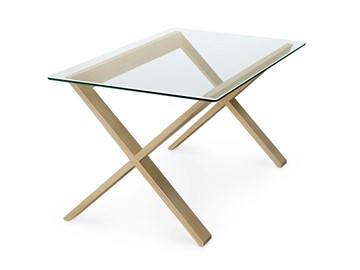 Стеклянный столик в зал Оникс-11, Натуральный массив/Прозрачное стекло в Бузулуке