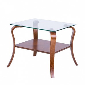 Стеклянный столик в зал Шарм с каркасом цвета Вишня в Орске