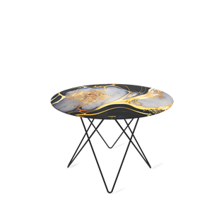 Столик круглый SHT-TU37 / SHT-TT32 60 стекло/МДФ (черный алмаз/черный муар) в Бузулуке