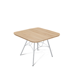 Квадратный столик SHT-S100 / SHT-TT 60/60 ЛДСП (дуб сонома/хром лак) в Орске