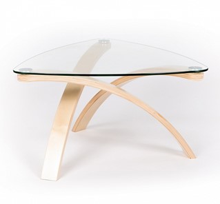 Стеклянный столик Гурон-3 с каркасом цвета Береза в Орске
