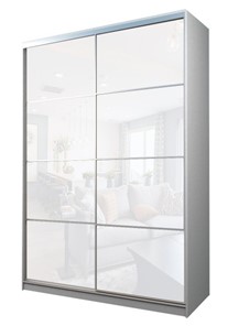 Шкаф 2-х дверный MAX МШ-25-6-18-22, Профиль Серебро/Цвет Белый/Oracal Белый в Бузулуке