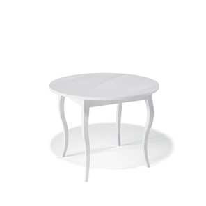 Кухонный раздвижной стол Kenner 1000С (Белый/Стекло белое глянец) в Орске