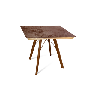 Керамический кухонный стол SHT-TU9/ТT8 60/60 (темный орех/прозрачный лак/коричневая сепия) в Бузулуке