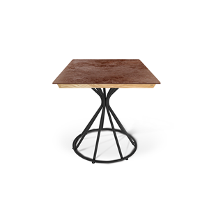 Керамический кухонный стол SHT-TU4-1/ТT8 60/60 (черный муар/прозрачный лак/коричневая сепия) в Бузулуке