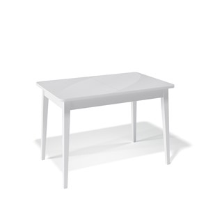 Обеденный раздвижной стол Kenner 1100M (Белый/Стекло белое сатин) в Орске