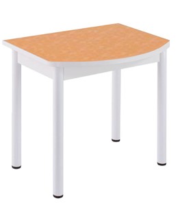 Кухонный пристенный стол НСПГ-07 ПЛ1, цветы манго/белое ЛДСП/36 прямые трубки крашеные белый в Орске