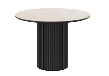 Керамический обеденный стол DikLine AKR120, керамика 120, STONE BEIGE PREMIUM CER/ЧЕРНЫЙ, (2 уп.) в Бузулуке
