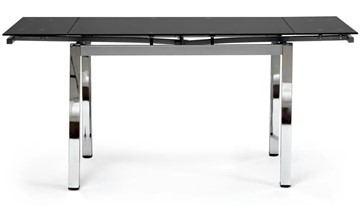 Стеклянный кухонный стол CAMPANA ( mod. 346 ) металл/стекло 70x110/170x76, хром/черный арт.11413 в Бузулуке