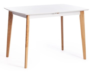 Маленький обеденный стол Claire, дерево гевея/МДФ, 110+30x75x75 Белый/натуральный арт.15111 в Бузулуке