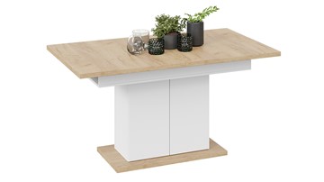 Кухонный стол раздвижной Детройт тип 1 (Белый/Дуб Крафт золотой) в Орске