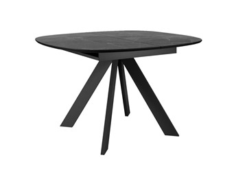 Стол обеденный раздвижной DikLine BK100 Керамика Черный мрамор/подстолье черное/опоры черные в Бузулуке