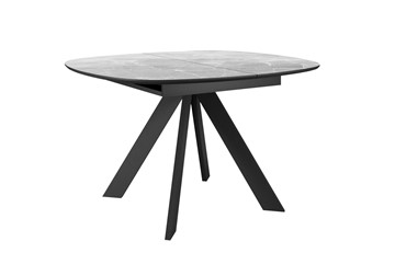 Раскладной стол DikLine BK100 Керамика Серый мрамор/подстолье черное/опоры черные в Орске