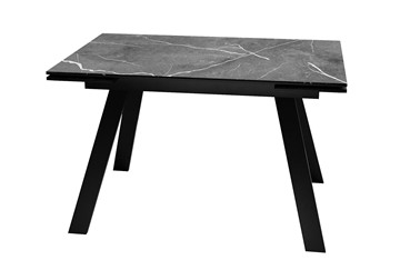 Керамический кухонный стол DikLine DKL140 Керамика Черный мрамор/опоры черные (2 уп.) в Орске