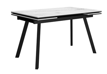 Керамический кухонный стол DikLine SKA125 Керамика Белый мрамор/подстолье черное/опоры черные (2 уп.) в Бузулуке