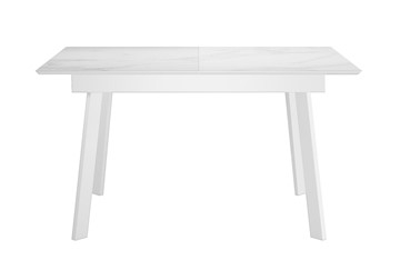 Стол кухонный раскладной DikLine SKH125 Керамика Белый мрамор/подстолье белое/опоры белые (2 уп.) в Бузулуке