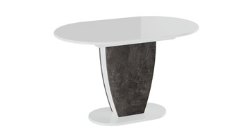 Овальный стол на кухню Монреаль тип 1 (Белый глянец/Моод темный) в Орске