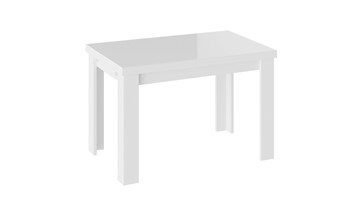 Кухонный стол раздвижной Норман тип 1, цвет Белый/Стекло белый глянец в Оренбурге