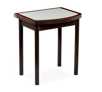 Кухонный стол раскладной НСПГ-02 СТК, венге/темно-коричневое/узор бело-медный/опоры прямые коричневые в Орске