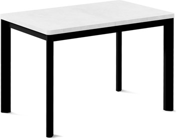 Кухонный стол раздвижной Токио-1L (ноги металлические черные, белый цемент) в Орске