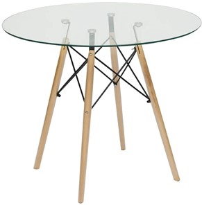 Стеклянный обеденный стол CINDY GLASS (mod.80GLASS) металл/стекло, D80х75см, прозрачный арт.13068 в Бузулуке