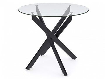 Круглый кухонный стол Dikline R900 стекло/ножки черный металл в Бузулуке