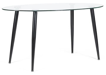 Стол со стеклянной столешницей KASSEL (mod. DT333) металл/закаленное стекло (10 мм), 150х90х75см, черный в Бузулуке