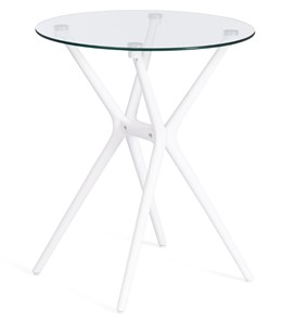 Стеклянный стол PARNAVAZ (mod. 29) пластик/стекло, 60х60х70,5 прозрачный/белый арт.19697 в Бузулуке