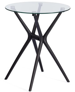 Стол из стекла PARNAVAZ (mod. 29) пластик/стекло, 60х60х70,5 прозрачный/черный арт.19698 в Орске