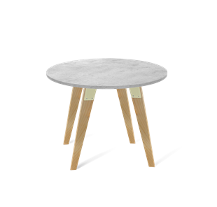 Круглый стол на кухню SHT-TU16 / SHT-TT 90 ЛДСП (бетон чикаго светло-серый/прозрачный лак) в Орске