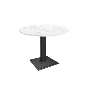 Кухонный круглый стол SHT-TU5-BS1 / SHT-TT 90 ЛДСП (мрамор кристалл/черный) в Орске