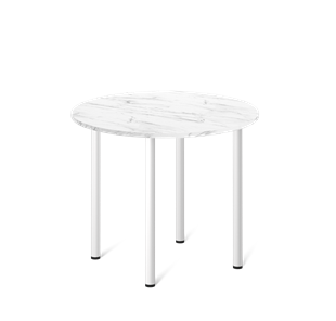 Кухонный круглый стол SHT-TU66 / SHT-TT 90 ЛДСП (мрамор кристалл/белый) в Орске