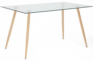 Стол из стекла SOPHIA (mod. 5003) металл/стекло (8мм), 140x80x75, бук/прозрачный арт.12098 в Орске