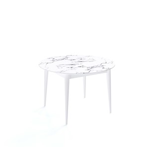 Стол обеденный круглый Kenner W1200 (Белый/Мрамор белый) в Орске
