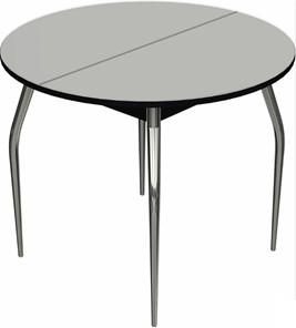 Обеденный круглый стол Ривьера исп. круг хром №5 (стекло белое/черный) в Бузулуке
